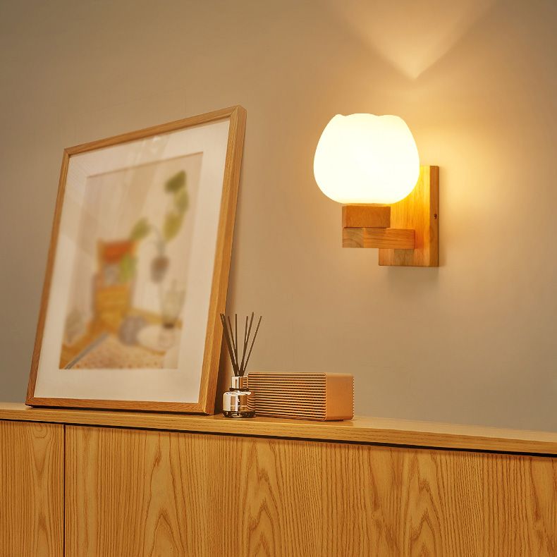 Estilo contemporáneo Luces de apliques de pared geométrica madera 1 lámpara de luz liviana