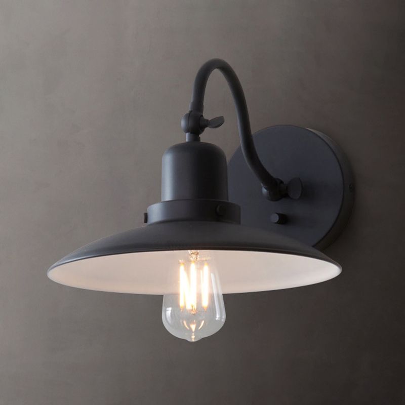Industrial Wall Sconce Dome Shape Wall Light with Metal Shade for Living Room