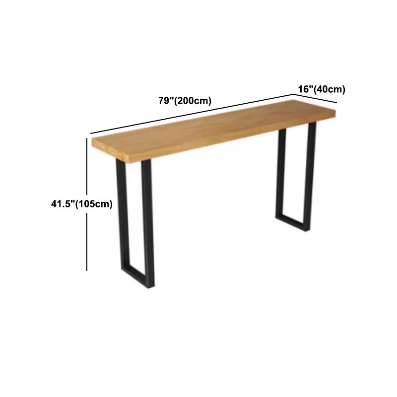 Industrial Bar Table Set 1/7 Pieces Rectangle Pine Wood Counter Table with High Stools