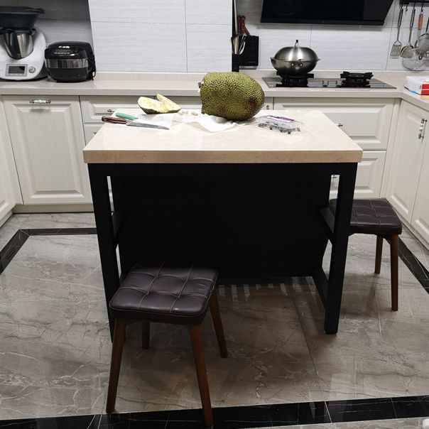 Industrial Stationary Kitchen Island table Metal Rectangular Kitchen Island table