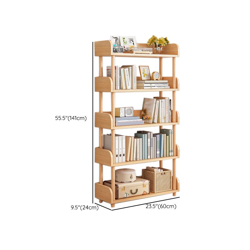 Contemporary Engineered Wood Bookcase Standard Open Back Bookshelf with Shelves
