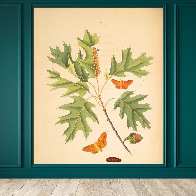 Giant Contemporary Wall Mural in Beige Tree Branch Wall Covering, Custom Printed