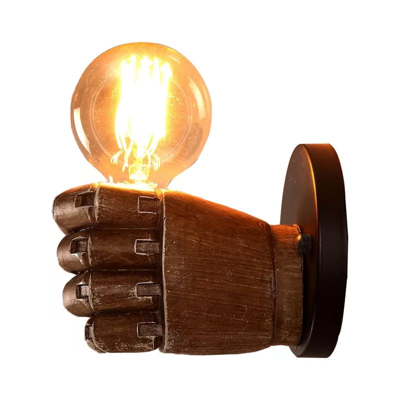 Left/Right Hand Wall Sconce Decorative Resin 1-Bulb Brown Wall Mount Light for Corridor