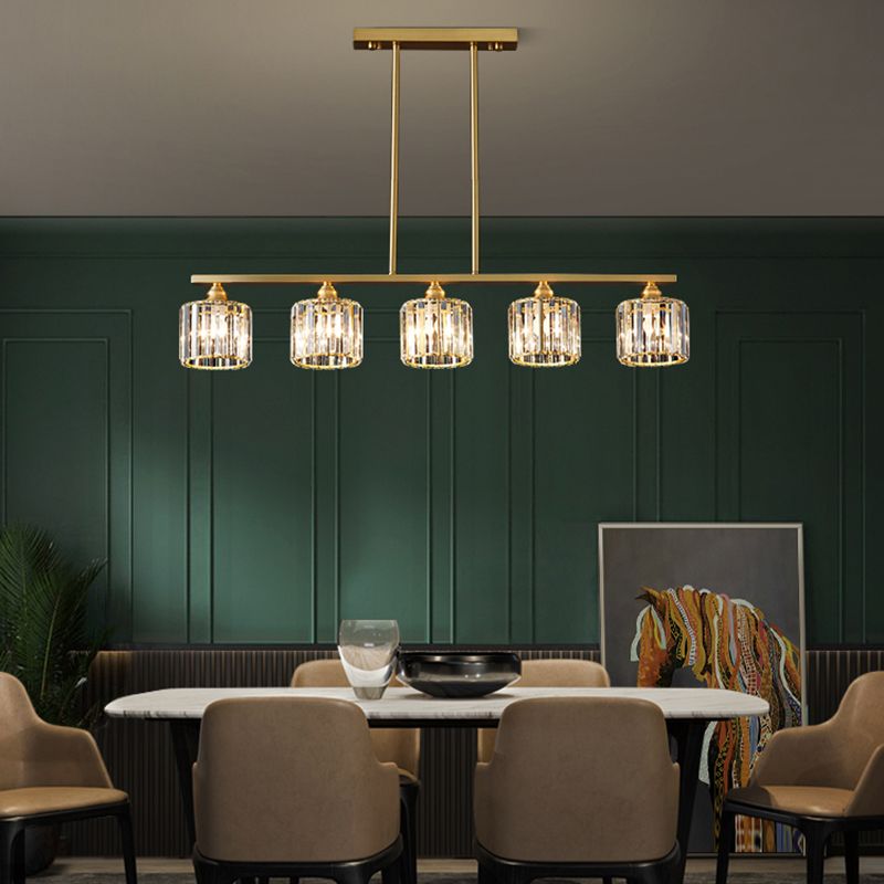 Lámpara de colgadura de estilo nórdico de estilo de cristal de cobre completo para el comedor