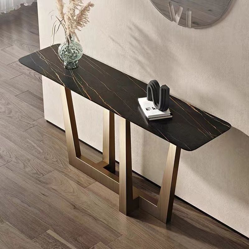 Stone Rectangular Console Table 1-shelf 31.5" Tall Accent Table