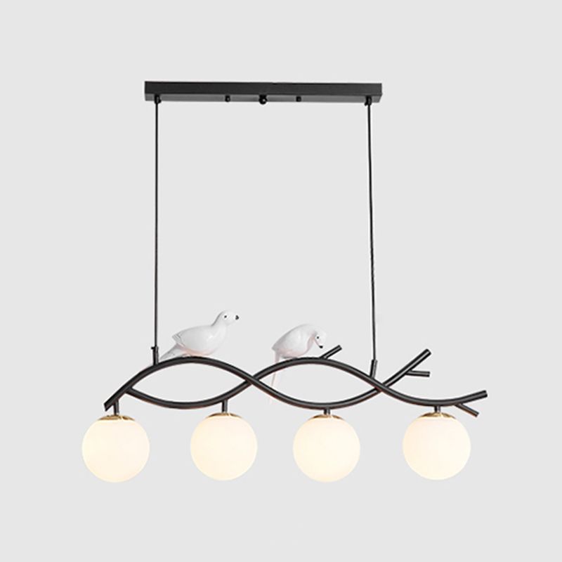 Contemporary Sphere Island Light Glass Island Lighting Fixtures for Kitchen