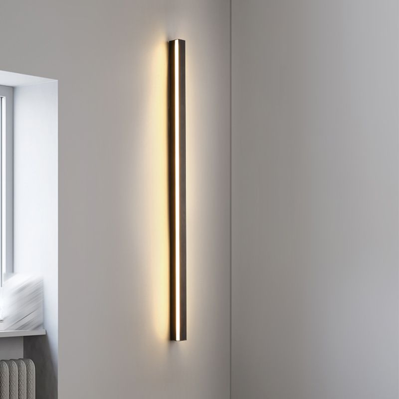 Modern Style Linear Shape Wall Sconce Metal 2 Light Sconces for Living Room