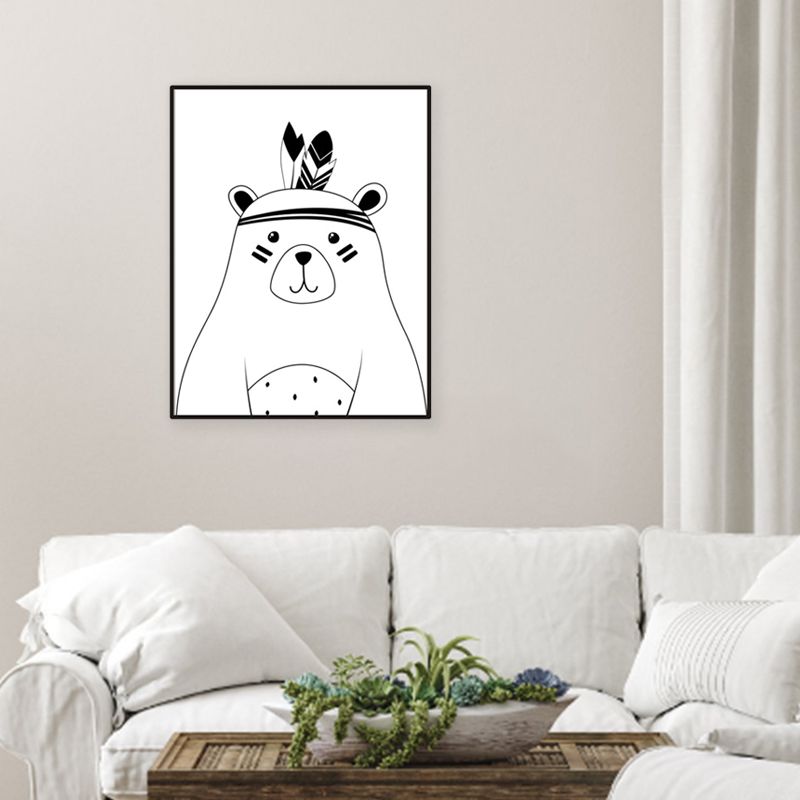 Light Color Wild Animal Canvas Textured Wall Decor for Study Room, Multiple Sizes