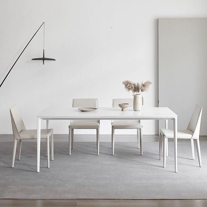 Stone Top Dining Table Rectangle Contemporary Dining Table with 4 Legs