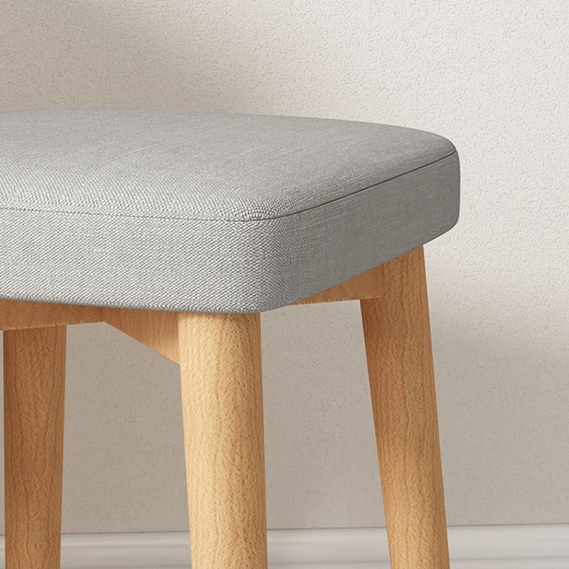 Wood Pouf Contemporary Square Solid Color Ottoman with Wooden Feet