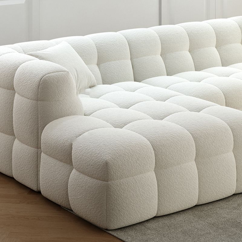 Scandinavian Living Room Sectional Sofas White L-Shape Modular Sleeper Sectional