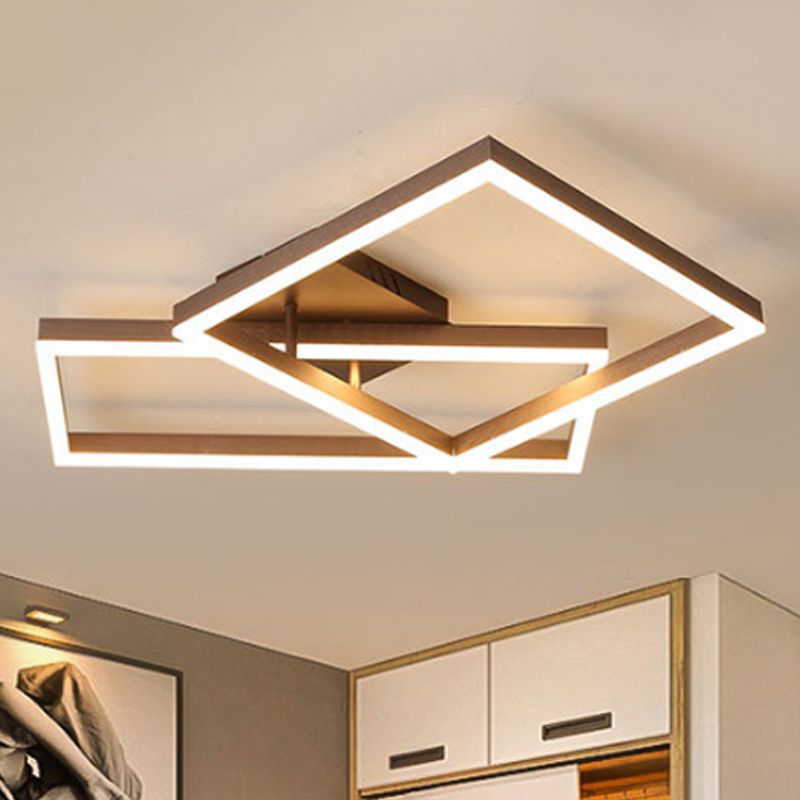Metallgeometrische, halbbündige Beleuchtung, modernistische 2/3/4-Lichter, braune LED-Halbbündige-Montagelampe in weißem/warmem Licht