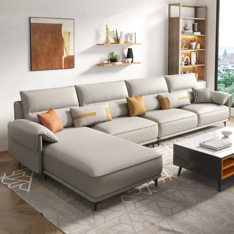 Pillow Top Arm Pillowed Back Cushions L-Shape Sectional Sofa with Chaise