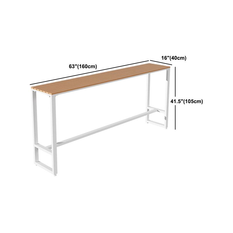 Industrial Artificial Wood Bar Table Set 1/5 Pieces Counter Table with White Stools
