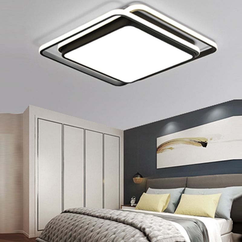 Luminaire de plafond encastré à montage encastré de simplicité noire Lumière montée au plafond de LED