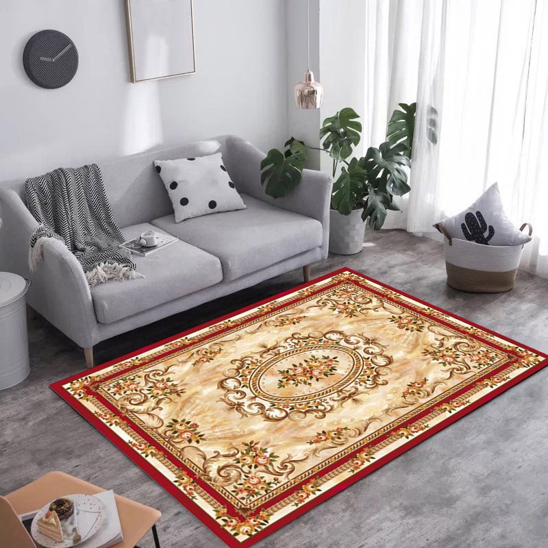 Antiek woonkamer vloerkleed Medaillon Afdrukken Polyester Tapijt Tapijt Easy Care Tapijt