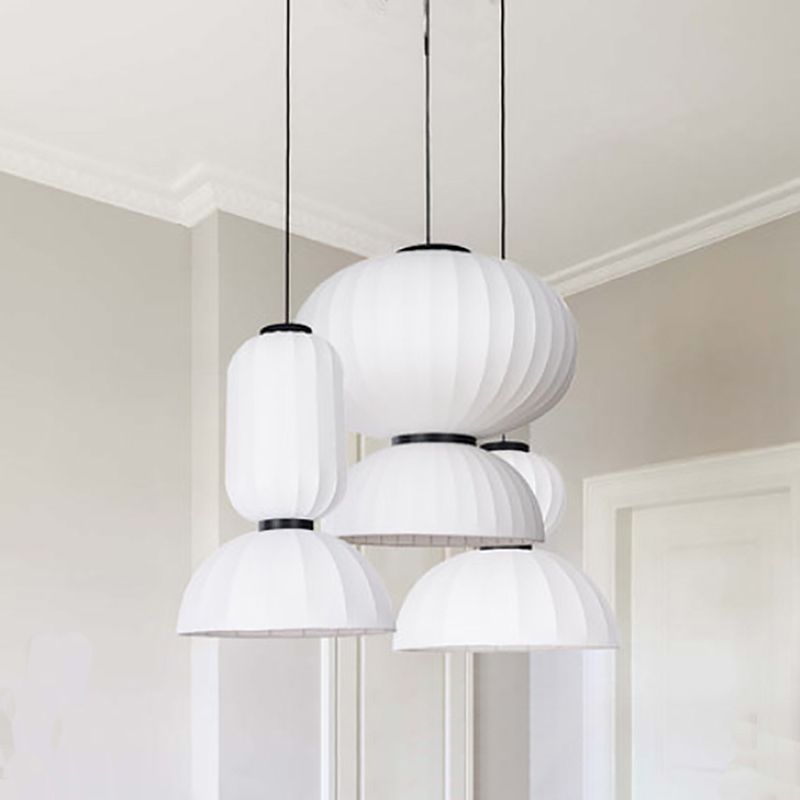 Minimalistischer Stil hängend hängendes leichte Kit weiße Laterne hängende Deckenleuchte mit Stofffarben