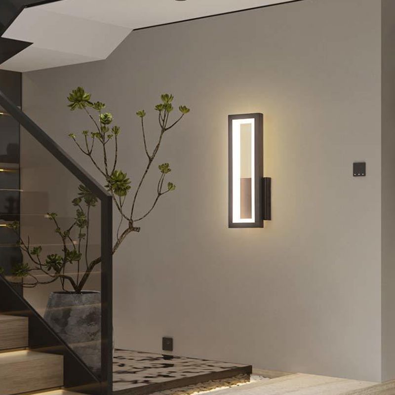 Rectangular Shape Wall Lamp Modern Style Metal 1 Light Wall Light