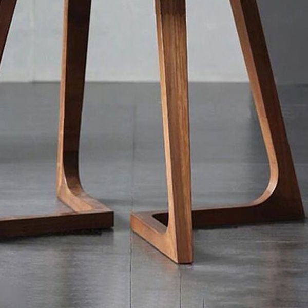 Modern Pine Wood Table for Restaurant Dining Table with Double Wood Pedestal