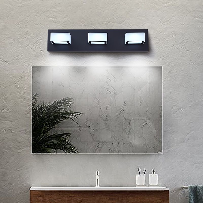 Modern Simple Rectangle Shape Vanity Light with Acrylic Shade for Shower Room