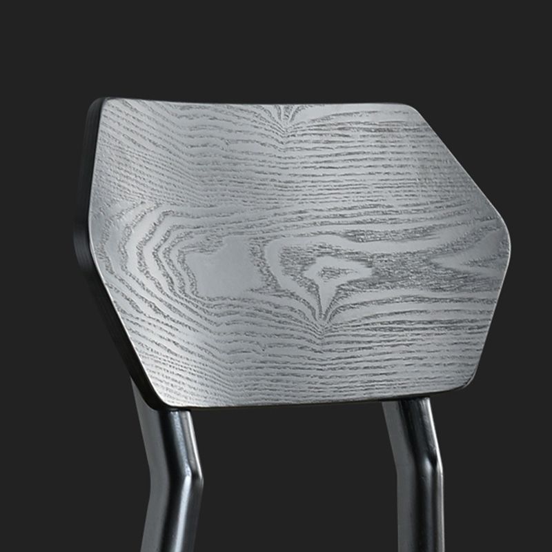Open Back Side Chair Industrial Black Armless Dining Chairs for Home