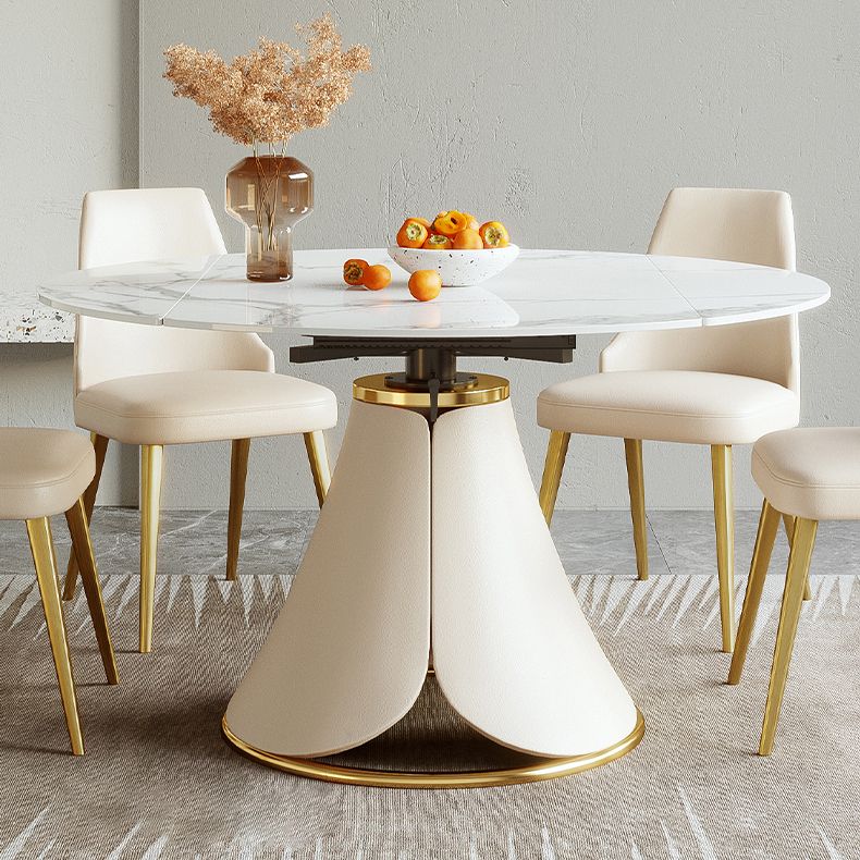 1/4/5/7 Pieces Nordic Dining Set Sintered Stone Dining set with Leather Chairs