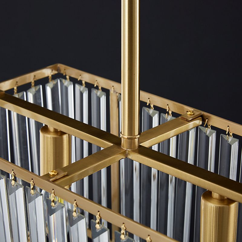 Rectangular Island Chandelier Lights Simplicity K9 Crystal Chandelier Lighting Fixtures for Dining Table