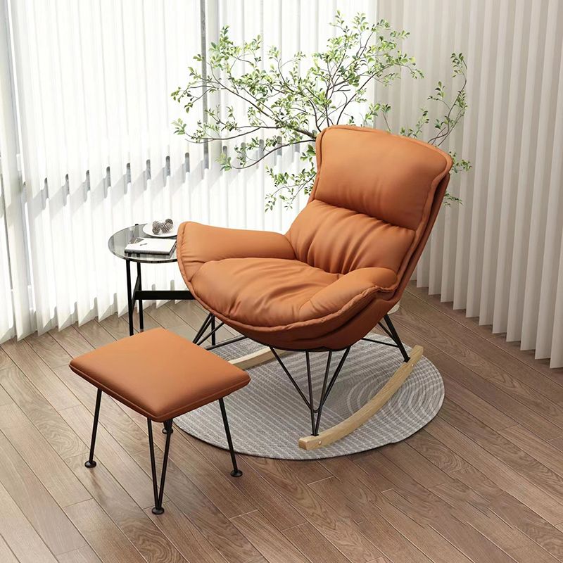 Modern Rocking Chair Ottoman Detail Indoor Rocker Chair with Removable Cushions