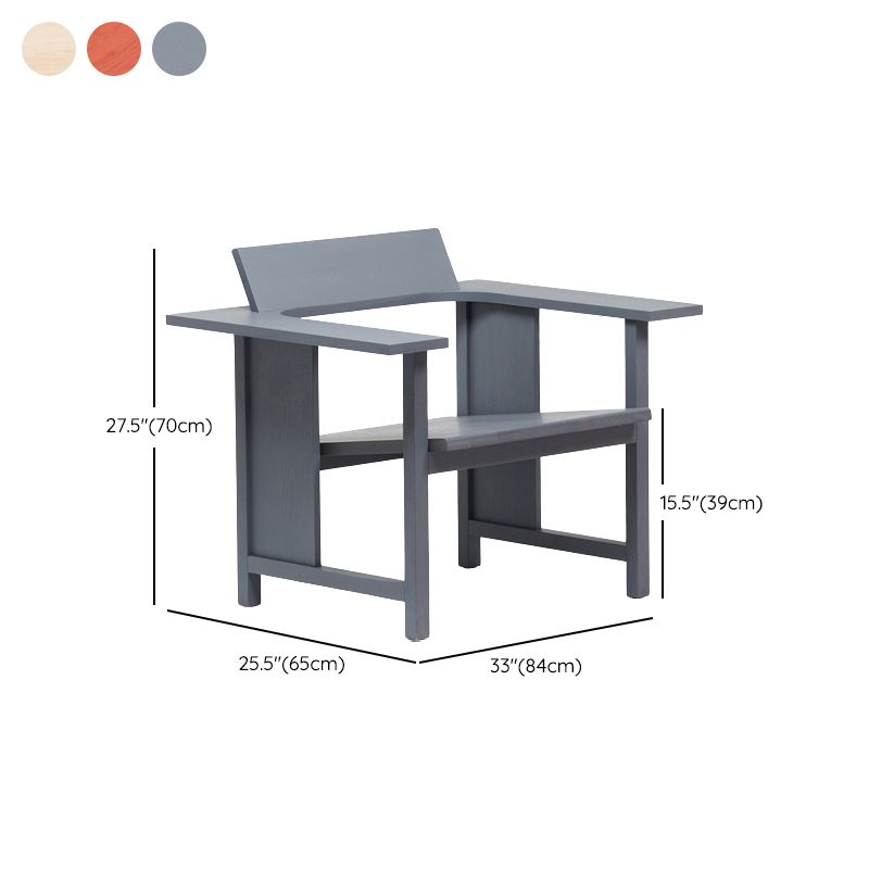 Modern Simple Arm Chair Solid Wood Frame Guest Chair for Dining Room