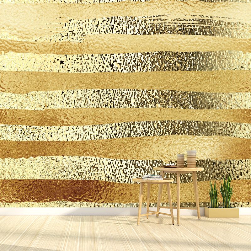 Illustration Foil Stripe Wallpaper Mural for Accent Wall, Dark Color, Made to Measure