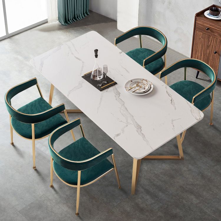 Nordic 1/5 Pieces Dining Set Rectangle Stone Dining Table for Dining Room