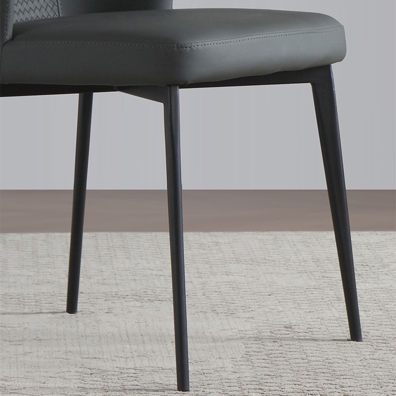 Contemporary Chair Armless Windsor Back Side Chairs for Kitchen with Metal Legs