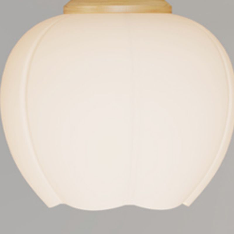 Modern Wall Mount Lamp 1-Light Wooden with Glass Shade for Living Room