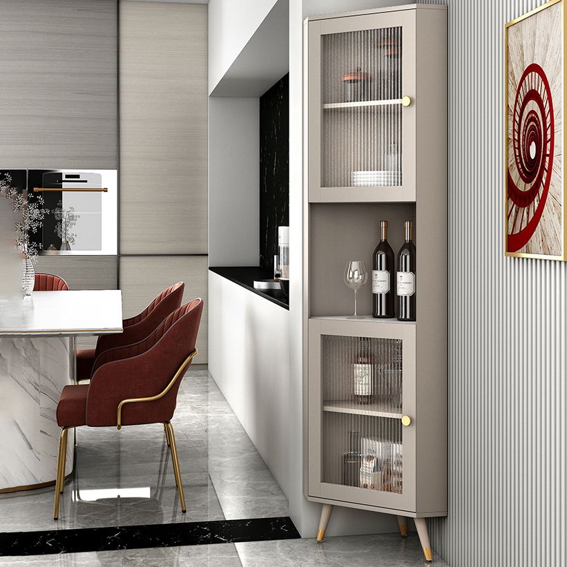 Modern Stone Buffet Sideboard 69.7"H Dining Room Buffet Server with 2 Glass Doors