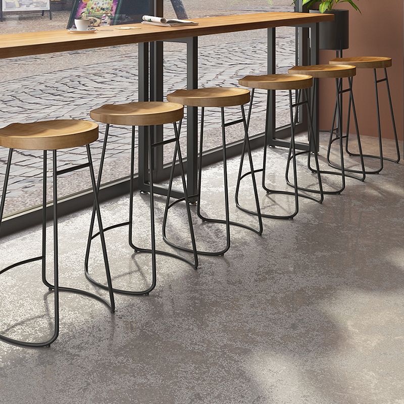 Modern Dining Stools Contoured Seat Bar Stools with Metal Base