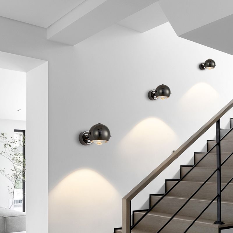 Modernism Wall Sconce Black Globe Sconce Lighting with Metal for Bedroom