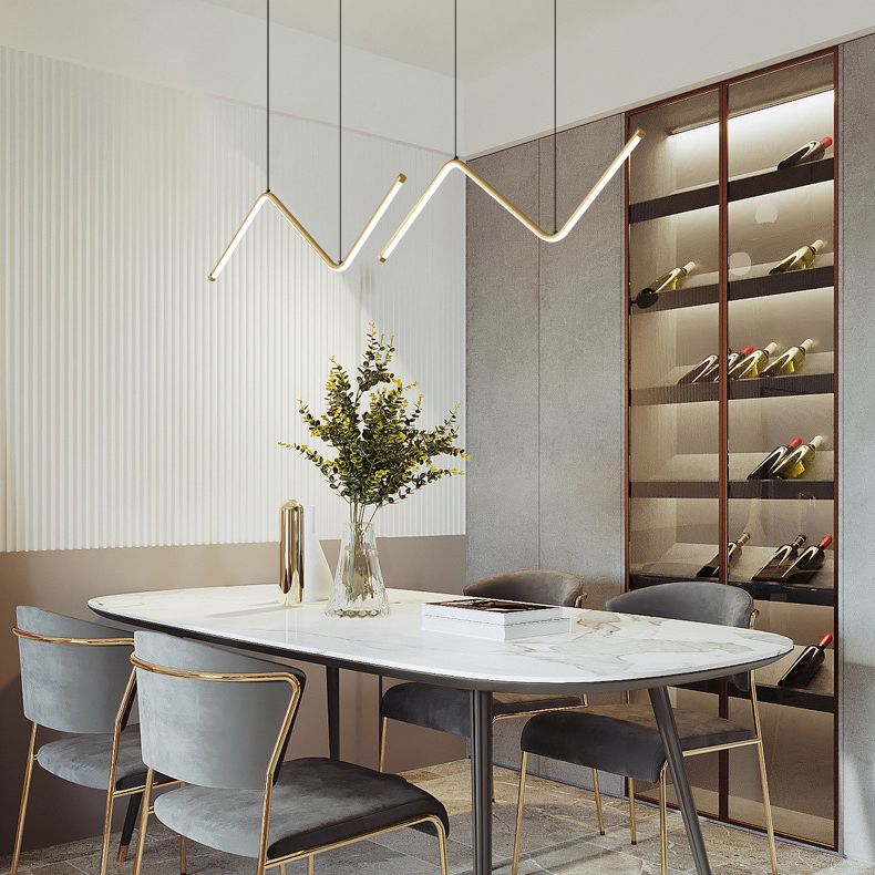 Metal Linear Hanging Lamp Kit Simplicity Hanging Island Lights for Dining Room