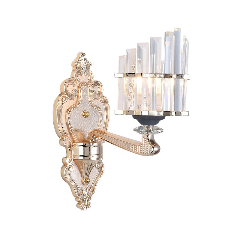 Éclairage mural conique Mur Merde Moderniste 1/2 Light Crystal Rod Wall Éclairage mural pour le salon en or