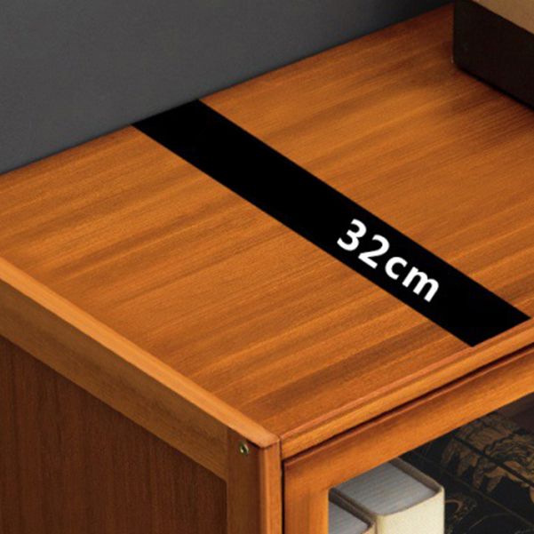 Contemporary Style Wood Bookcase Closed Back Bookshelf with Door for Home