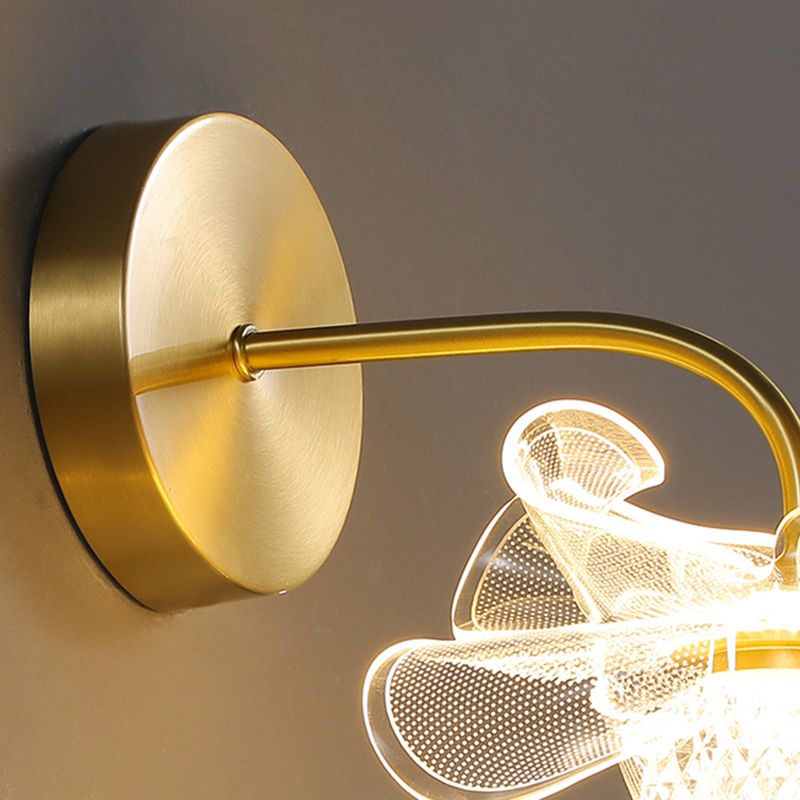 Acrylic Modern Wall Sconce Geometric Bronze Wall Mounted Light for Bedroom