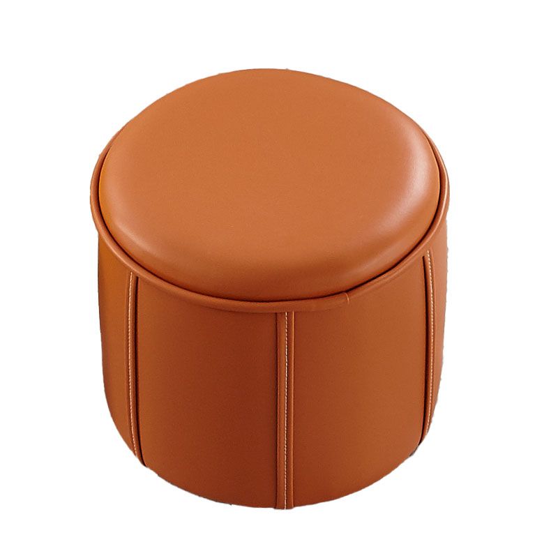 Solid Color Leather Standard Stool Modern Style Simple Unique Shape Footrest