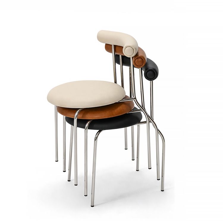 Modern Armless Dining Chairs Stackable Low Back Dining Chair