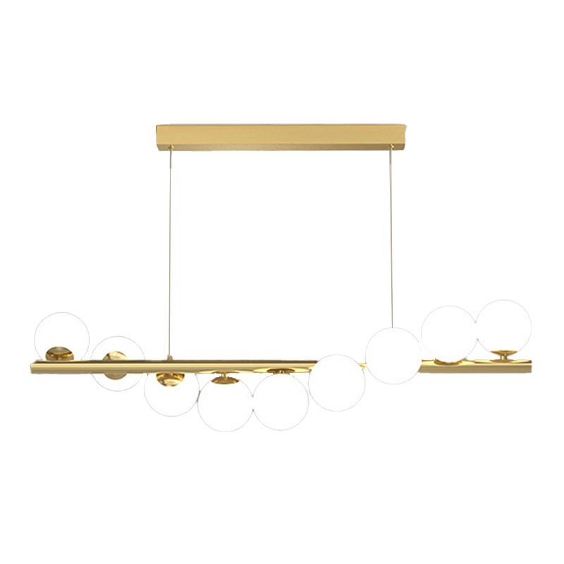 Glass Ball Shape Chandelier Light Modern Multi Lights Chandelier Light Fixture in Gold