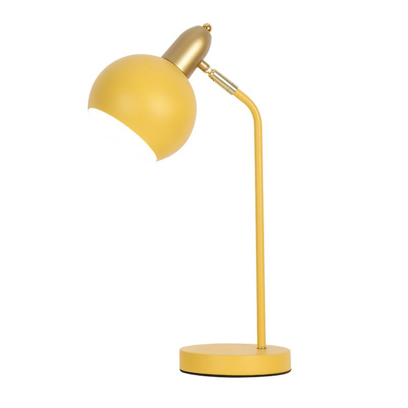 Lighting de mesa de domo metálico Macaron 1 Lámpara de lectura ajustable de cabeza para dormitorio