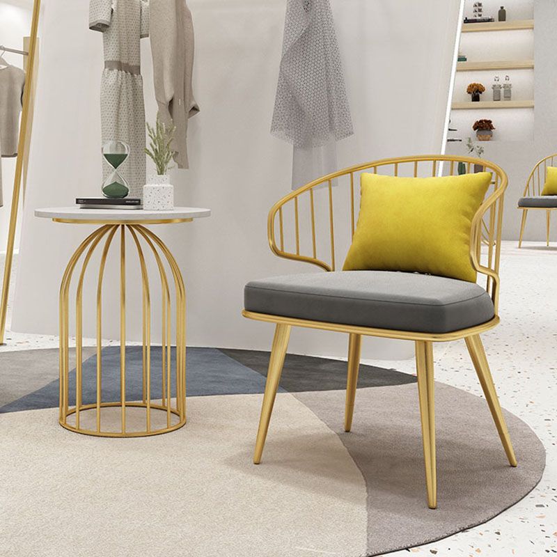 Scandinavian Style Windsor Back Chair Armless Upholstered Side Chair