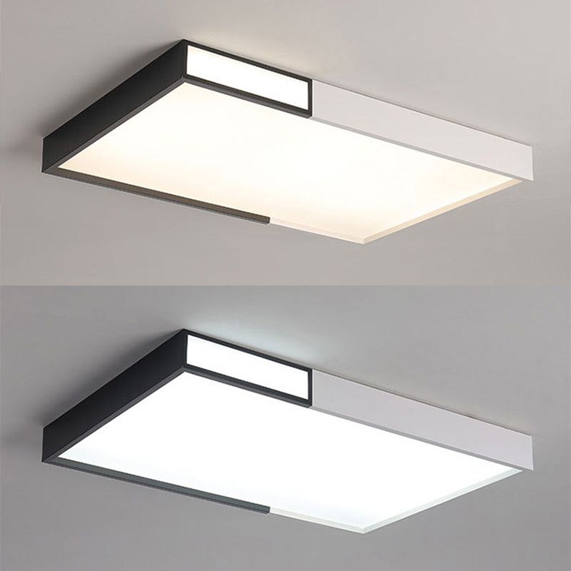 Lámpara de techo rectangular moderna con pantalla acrílica para sala de estar