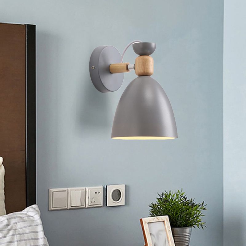 Contemporary Wall Light Wooden Macaroon Wall Light Sconce for Living Room