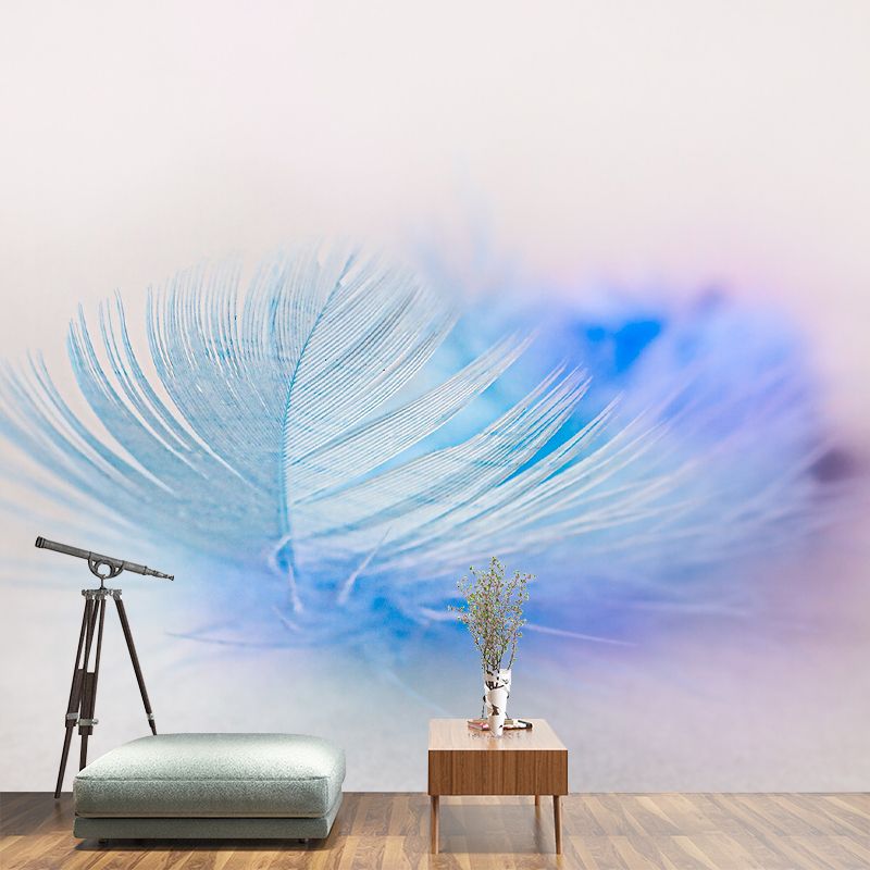 Contemporary Non-Pasted Wallpaper Photography Stain Resistant Feather Pattern Bedroom