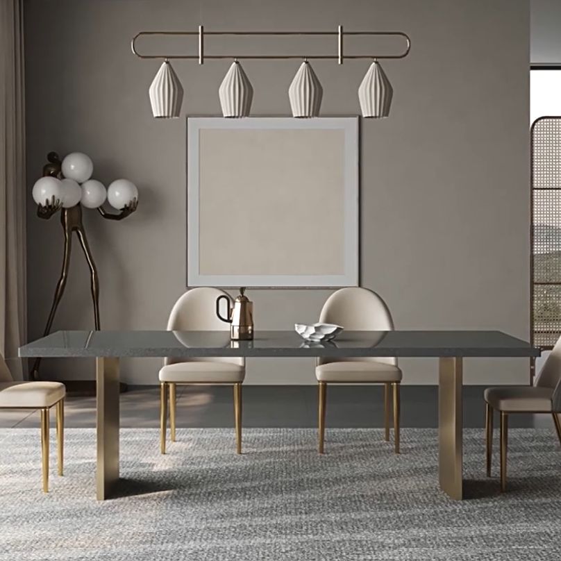 5/7 Piece Double Pedestal Rectangle Shape Dining Furniture Set
