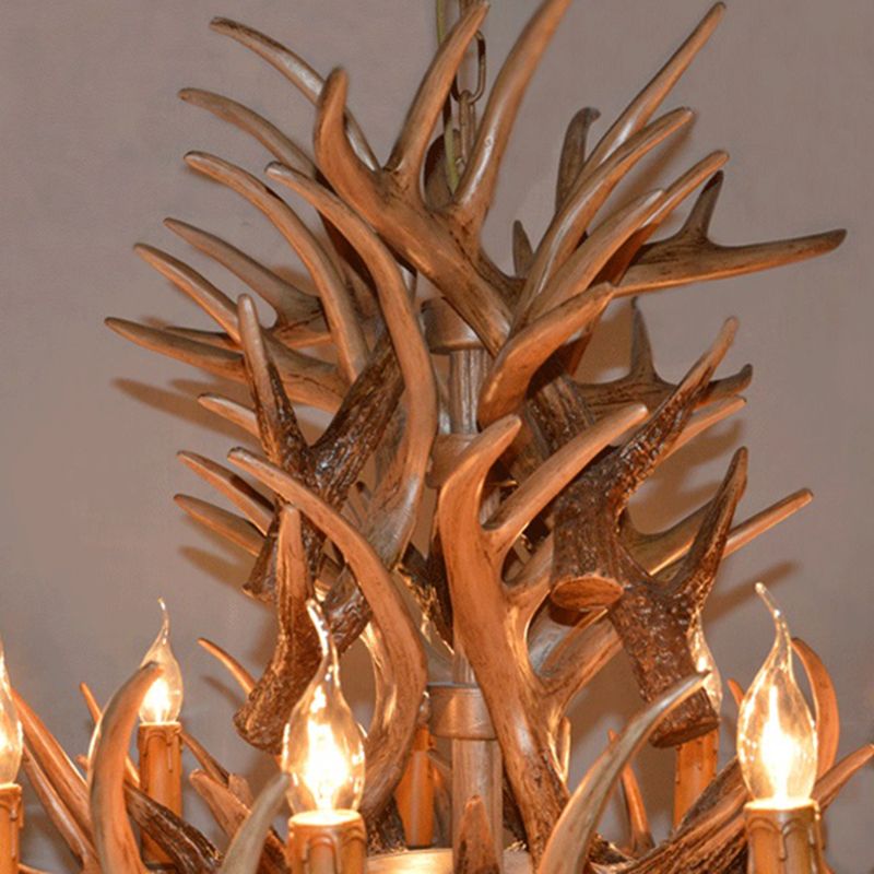 Avesos de lámpara de lámpara de madera de asta de la sala de estar de la sala de estar rústica accesorios de iluminación